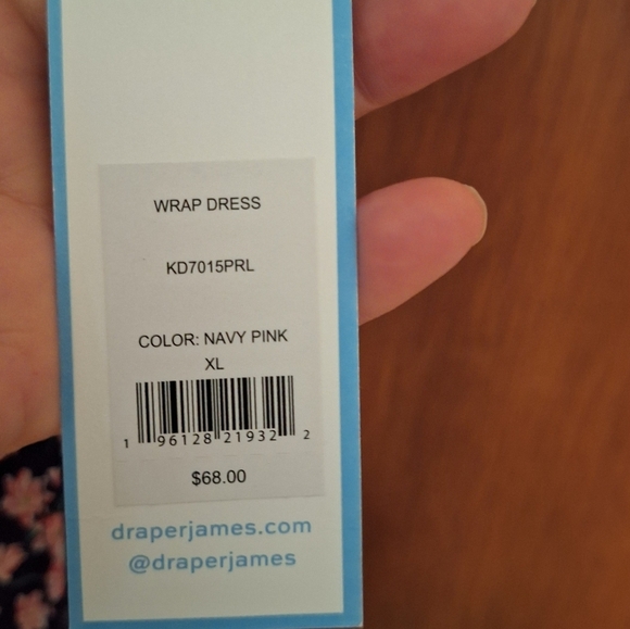 Draper James Navy / Pink Floral Wrap Dress Ladies XL NWT Boho Church  Preppy - Picture 4 of 5
